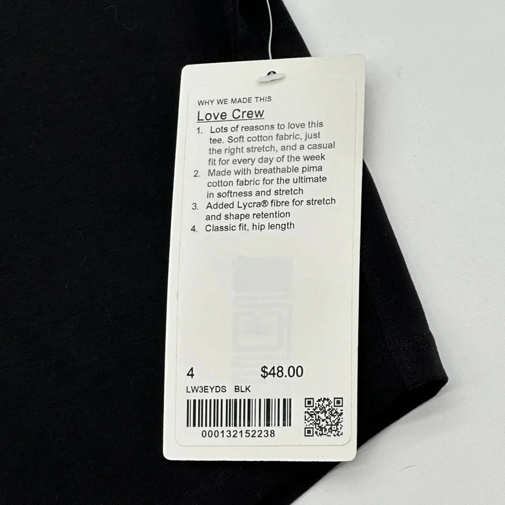 lululemon Love Curved-Hem Crewneck T-Shirt Black Size 4 (NWT) - Picture 4 of 8